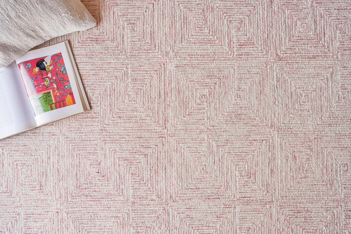 Exquisite Rugs Caprice Hand-tufted New Zealand Wool 4772 Pink/Ivory 12' x 15' Area Rug