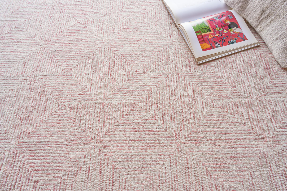 Exquisite Rugs Caprice Hand-tufted New Zealand Wool 4772 Pink/Ivory 8' x 10' Area Rug