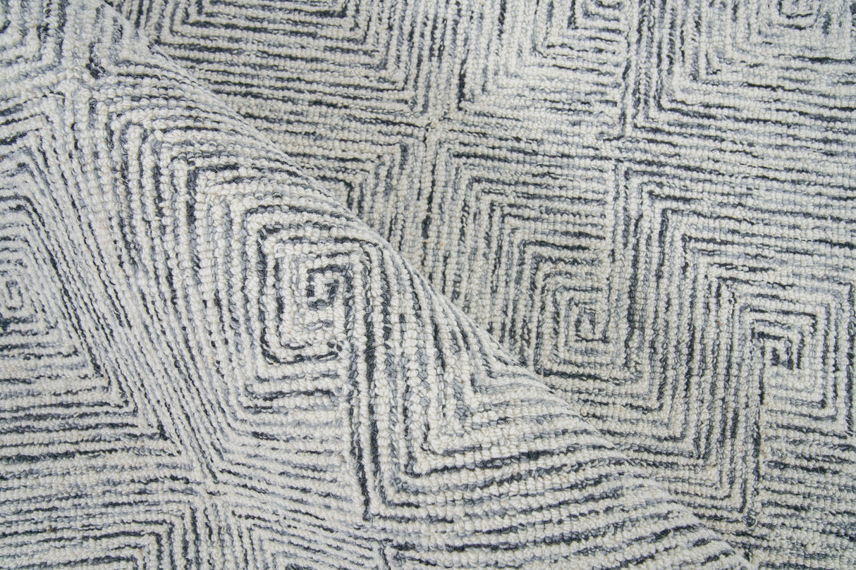 Exquisite Rugs Caprice Hand-tufted New Zealand Wool 4773 Black/Gray 6' x 9' Area Rug