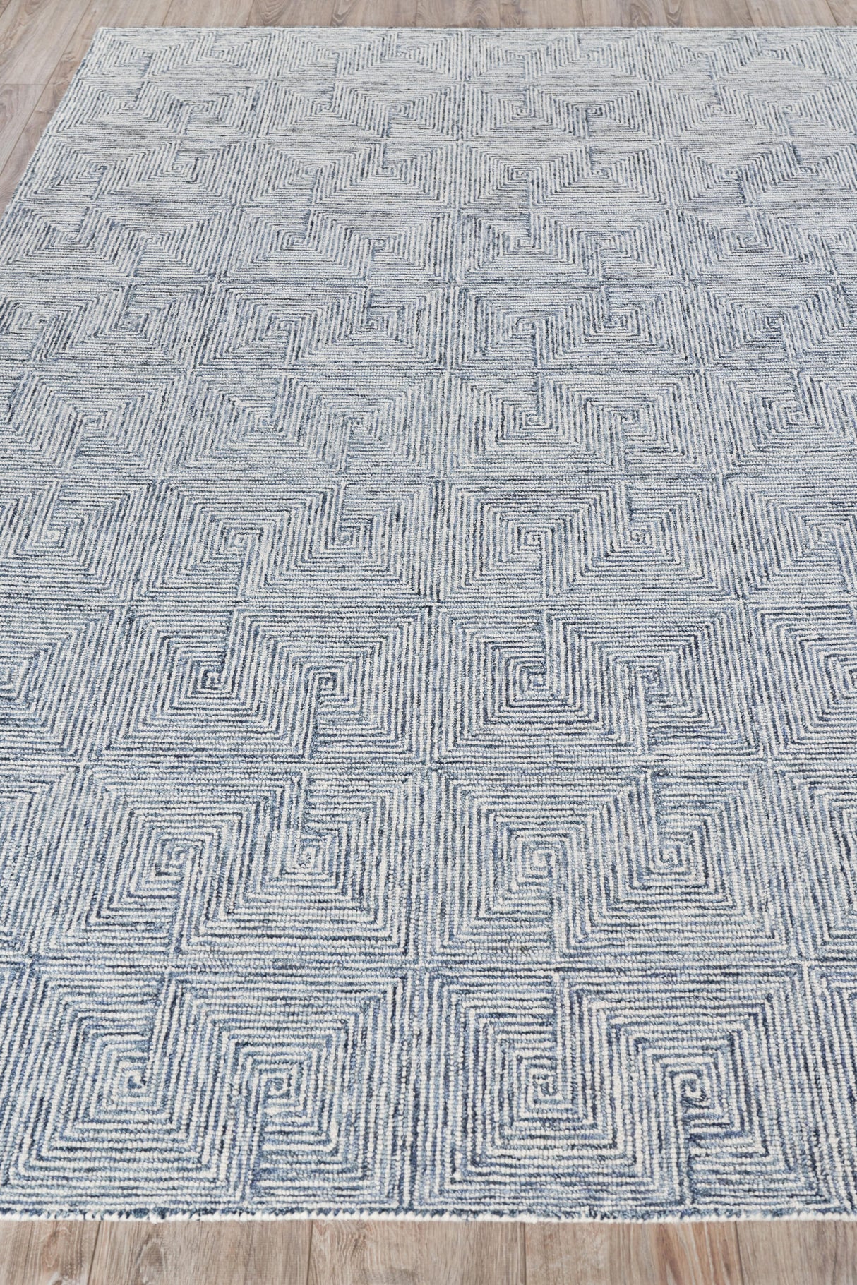 Exquisite Rugs Caprice Hand-tufted New Zealand Wool 4774 Blue/Ivory 10' x 14' Area Rug