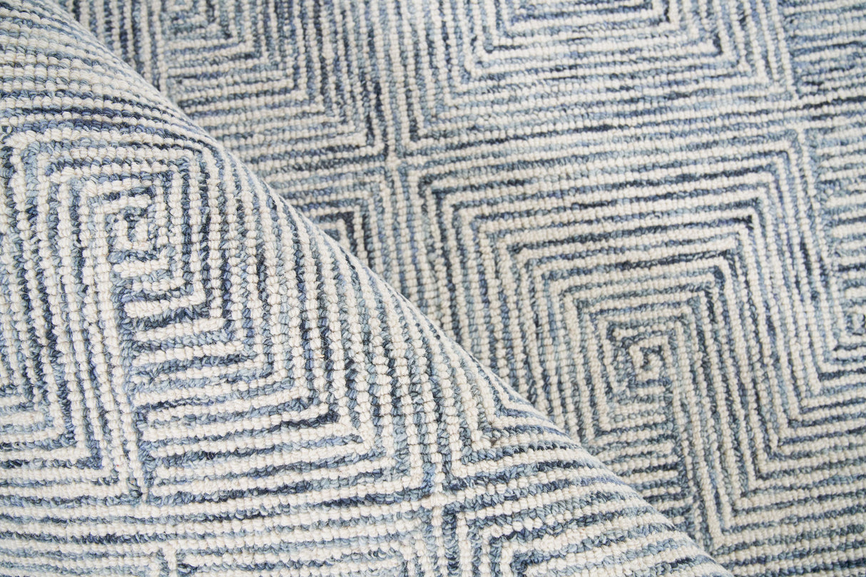 Exquisite Rugs Caprice Hand-tufted New Zealand Wool 4774 Blue/Ivory 10' x 14' Area Rug
