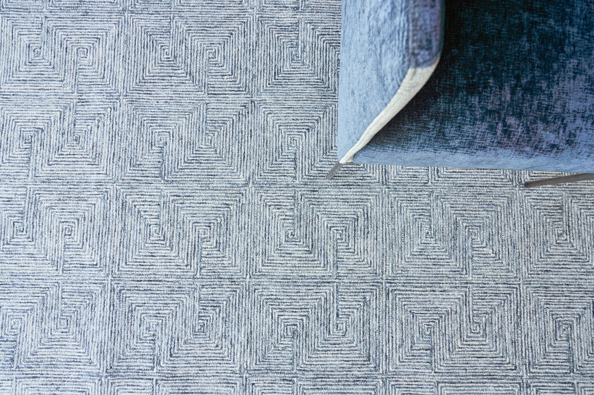 Exquisite Rugs Caprice Hand-tufted New Zealand Wool 4774 Blue/Ivory 10' x 14' Area Rug
