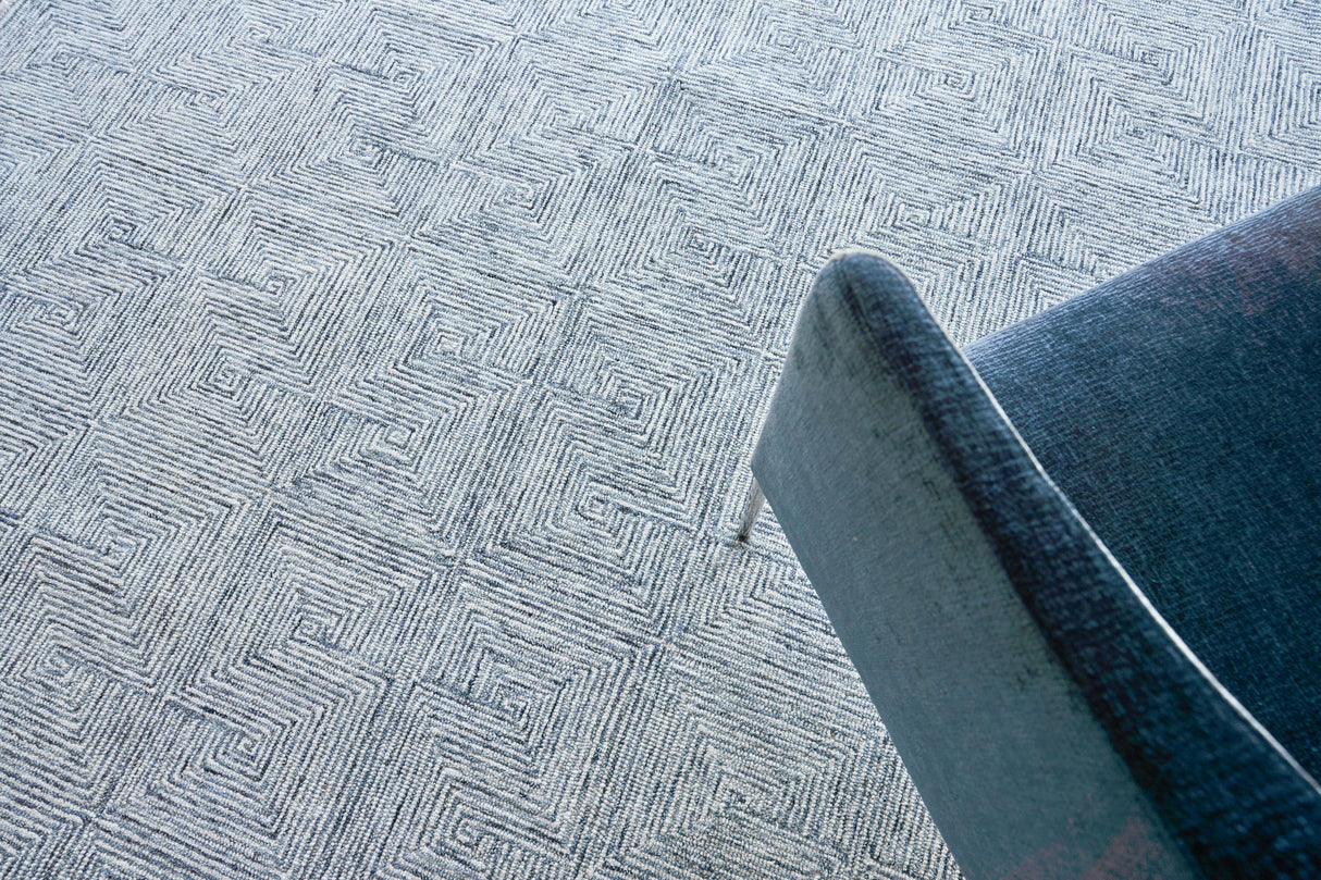 Exquisite Rugs Caprice Hand-tufted New Zealand Wool 4774 Blue/Ivory 8' x 10' Area Rug