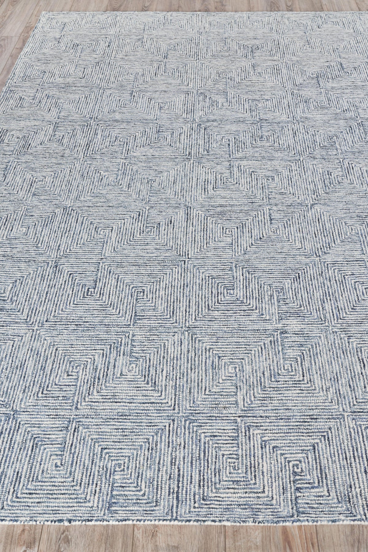 Exquisite Rugs Caprice Hand-tufted New Zealand Wool 4774 Blue/Ivory 8' x 10' Area Rug