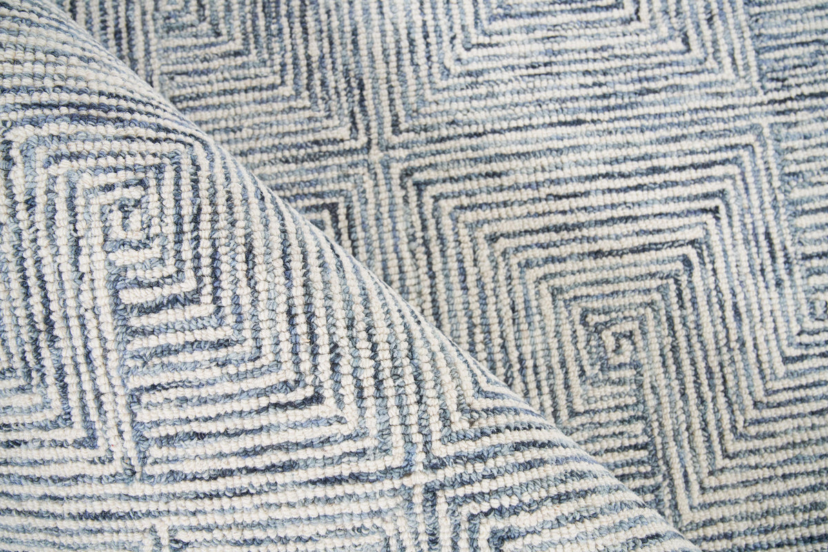 Exquisite Rugs Caprice Hand-tufted New Zealand Wool 4774 Blue/Ivory 8' x 10' Area Rug