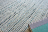 Exquisite Rugs Carmen Hand-loomed PET yarn 4486 Blue/Ivory 10' x 14' Area Rug