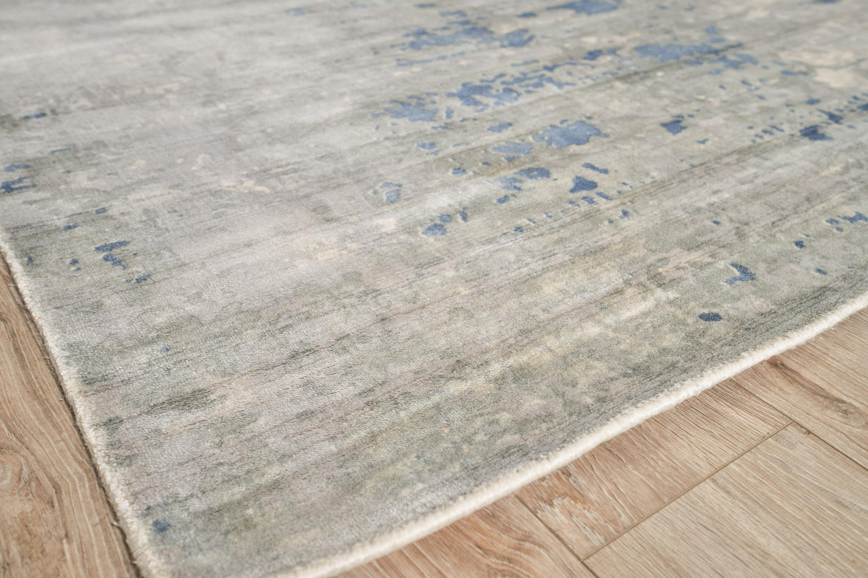 Exquisite Rugs Cassina Hand-loomed Bamboo Silk 3932 Sky Blue 10' x 14' Area Rug