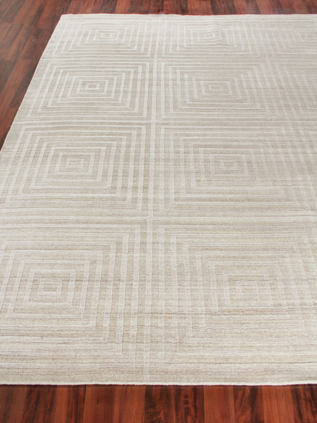Exquisite Rugs Castelli Hand-loomed Bamboo Silk/Wool 3973 Light Beige 12' x 15' Area Rug
