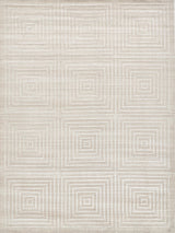 Exquisite Castelli Hand-loomed Bamboo Silk/Wool Light Beige Area Rug 9.0'X12.0' Rug