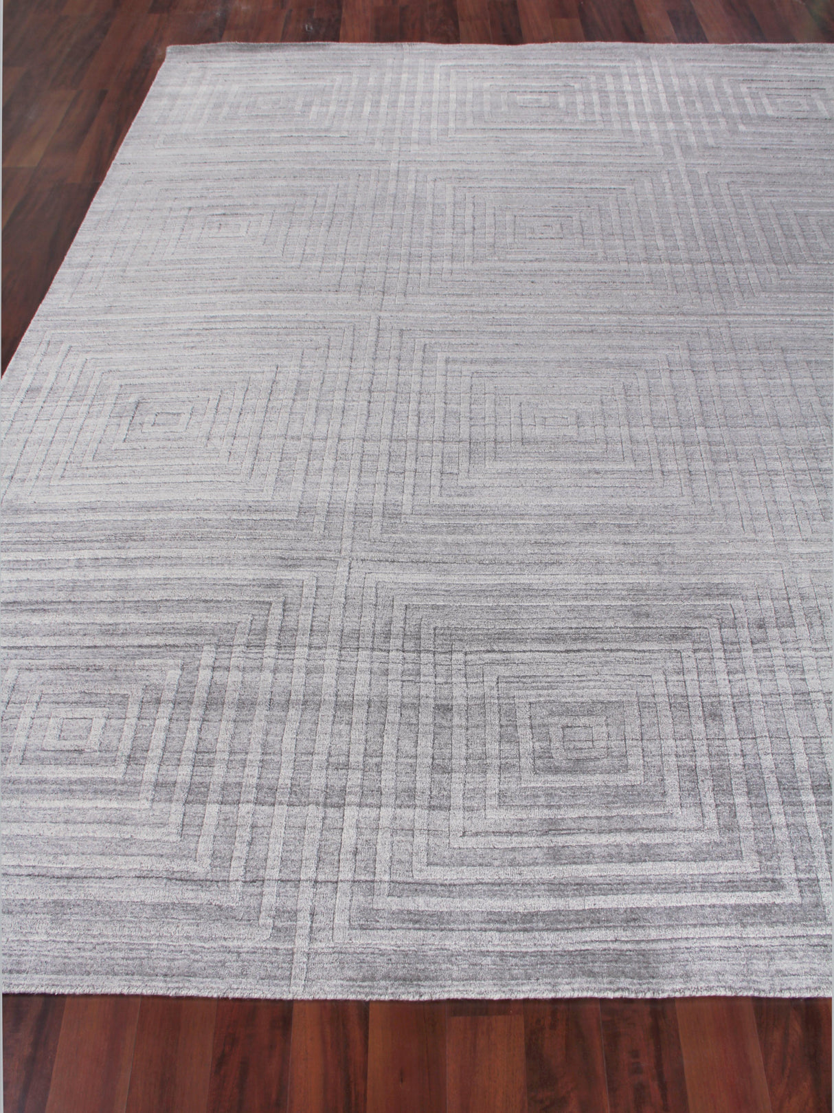 Exquisite Rugs Castelli Hand-loomed Bamboo Silk/Wool 3974 Gray 10' x 14' Area Rug