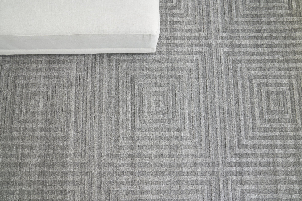 Exquisite Rugs Castelli Hand-loomed Bamboo Silk/Wool 3974 Gray 12' x 15' Area Rug