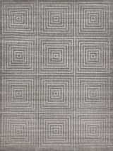 Exquisite Castelli Hand-loomed Bamboo Silk/Wool Gray Area Rug 6.0'X9.0' Rug
