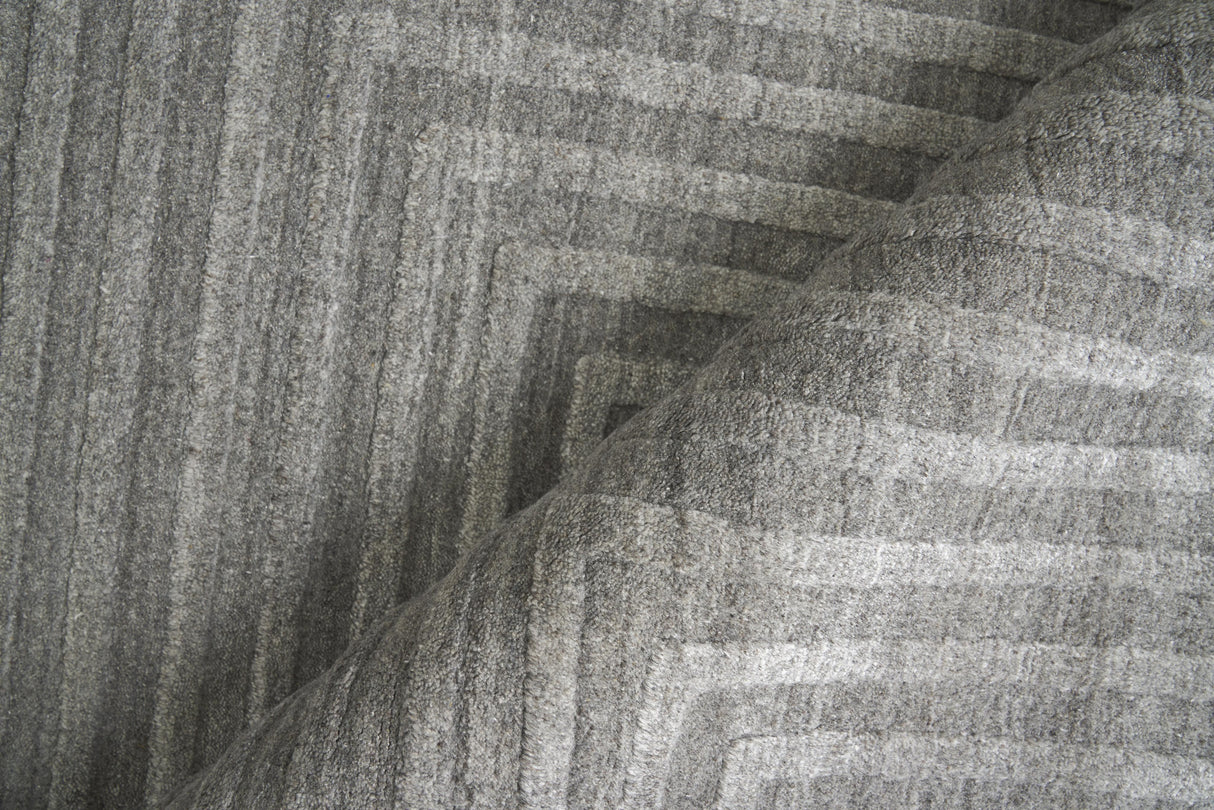 Exquisite Rugs Castelli Hand-loomed Bamboo Silk/Wool 3974 Gray 6' x 9' Area Rug