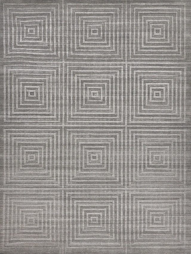 Exquisite Rugs Castelli Hand-loomed Bamboo Silk/Wool 3974 Gray 8' x 10' Area Rug