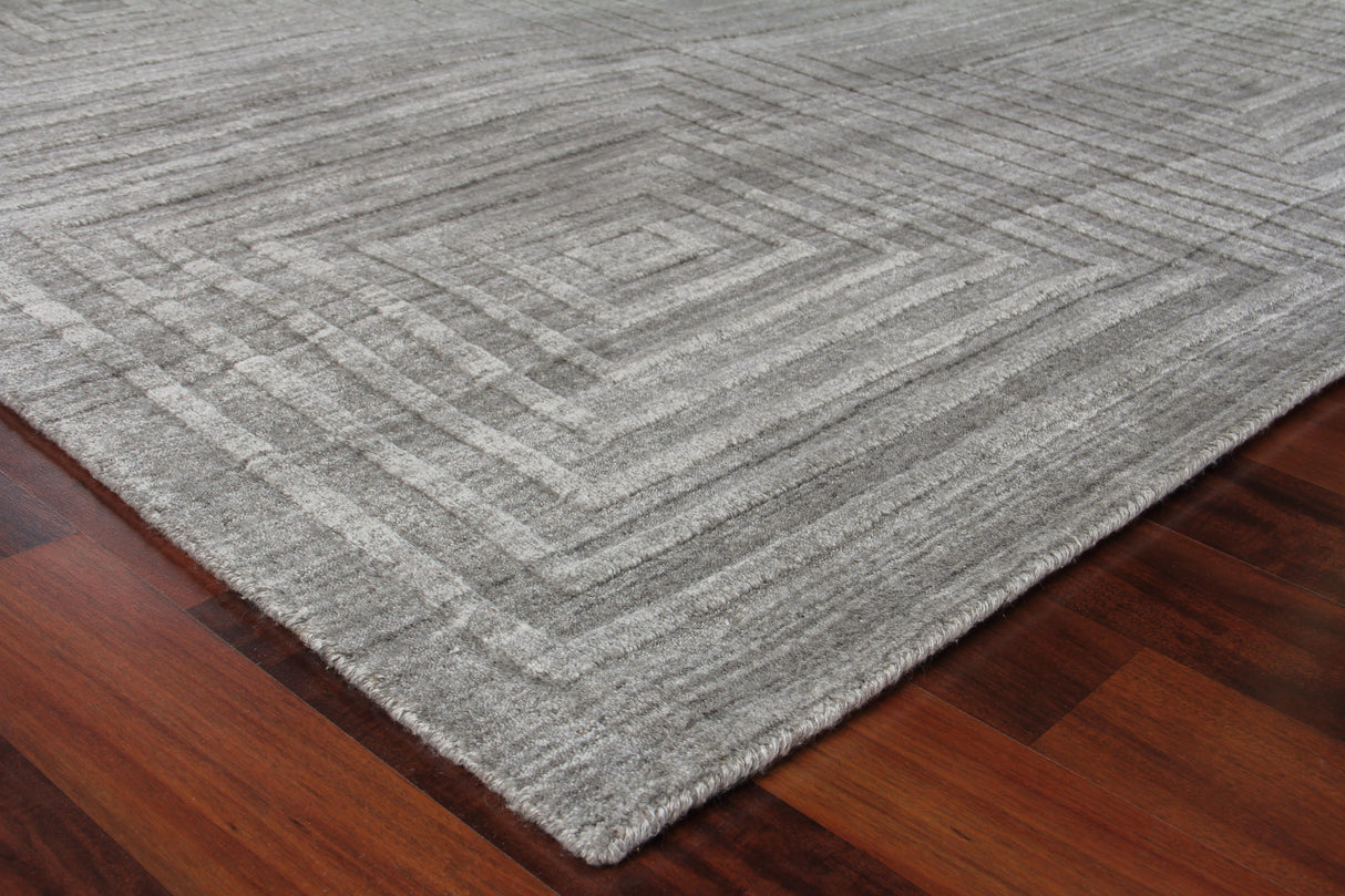 Exquisite Rugs Castelli Hand-loomed Bamboo Silk/Wool 3974 Gray 9' x 12' Area Rug