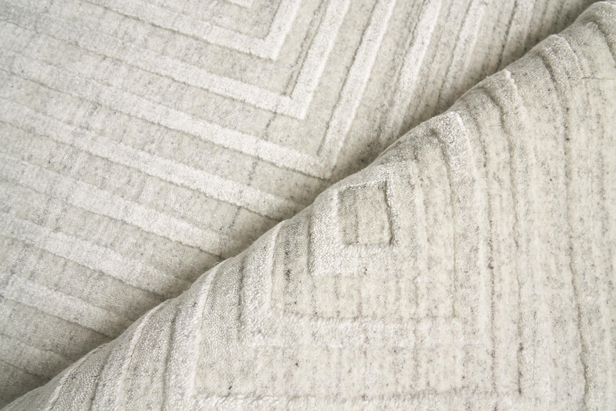 Exquisite Rugs Castelli Hand-loomed Bamboo Silk/Wool 3975 Ivory 14' x 18' Area Rug