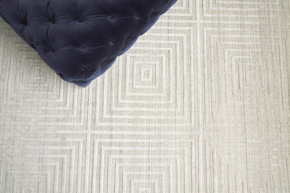 Exquisite Rugs Castelli Hand-loomed Bamboo Silk/Wool 3975 Ivory 6' x 9' Area Rug