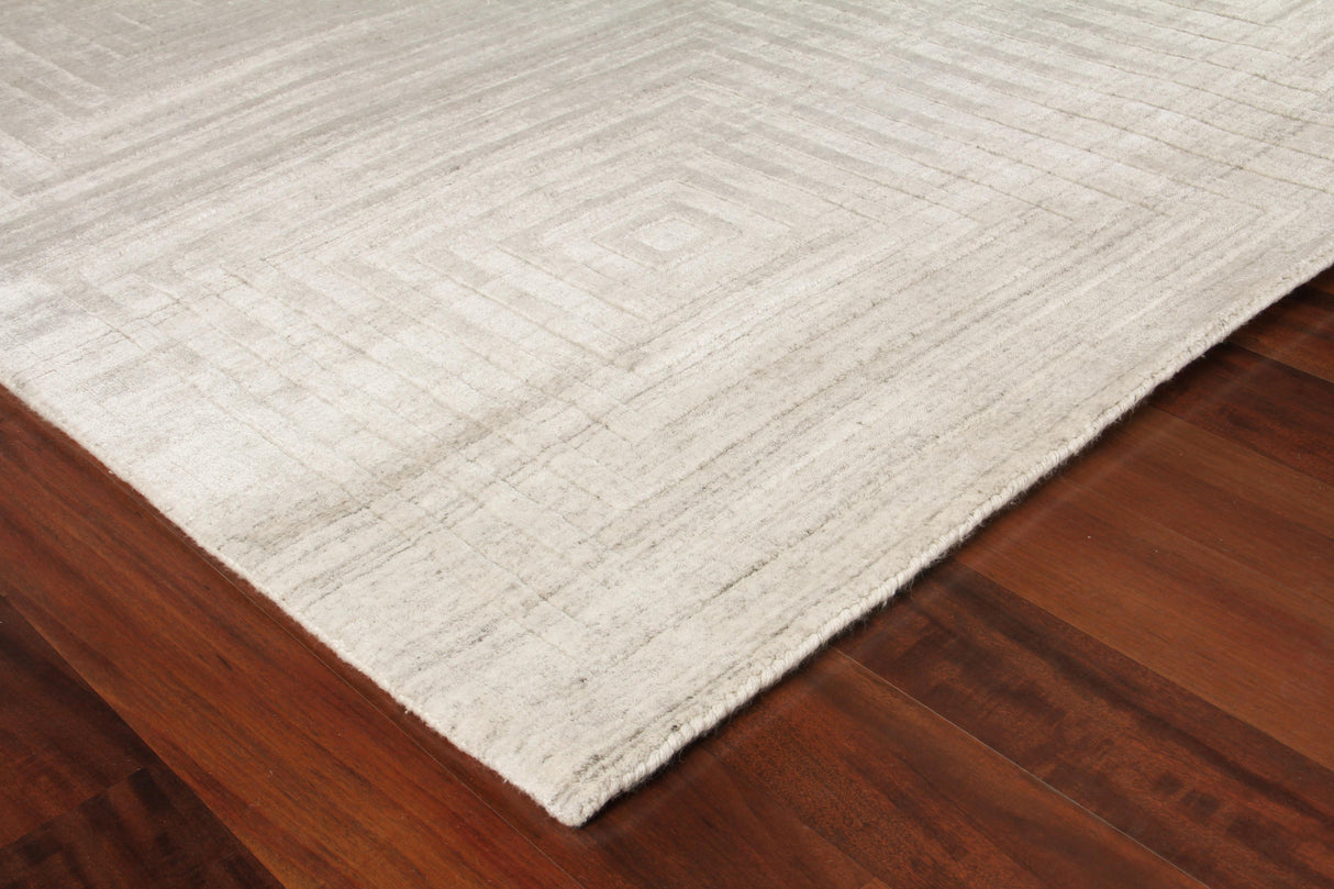 Exquisite Rugs Castelli Hand-loomed Bamboo Silk/Wool 3975 Ivory 9' x 12' Area Rug