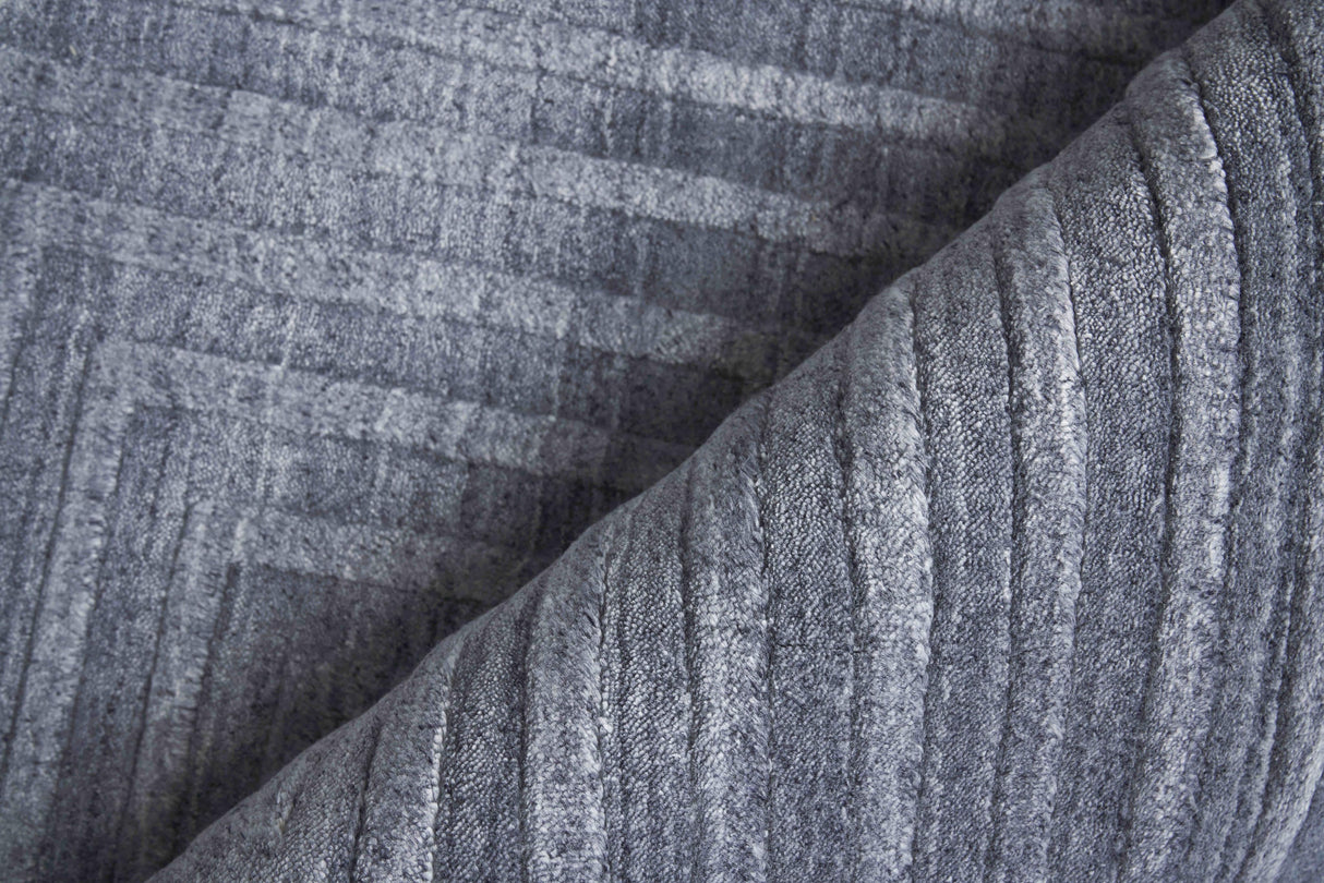 Exquisite Rugs Castelli Hand-loomed Bamboo Silk/Wool 3977 Charcoal 10' x 14' Area Rug