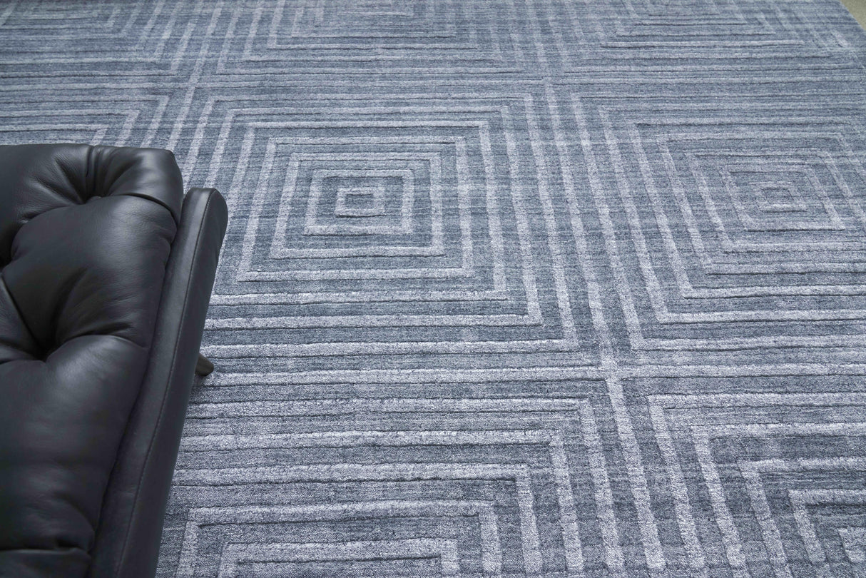 Exquisite Rugs Castelli Hand-loomed Bamboo Silk/Wool 3977 Charcoal 14' x 18' Area Rug