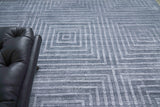 Exquisite Rugs Castelli Hand-loomed Bamboo Silk/Wool 3977 Charcoal 14' x 18' Area Rug
