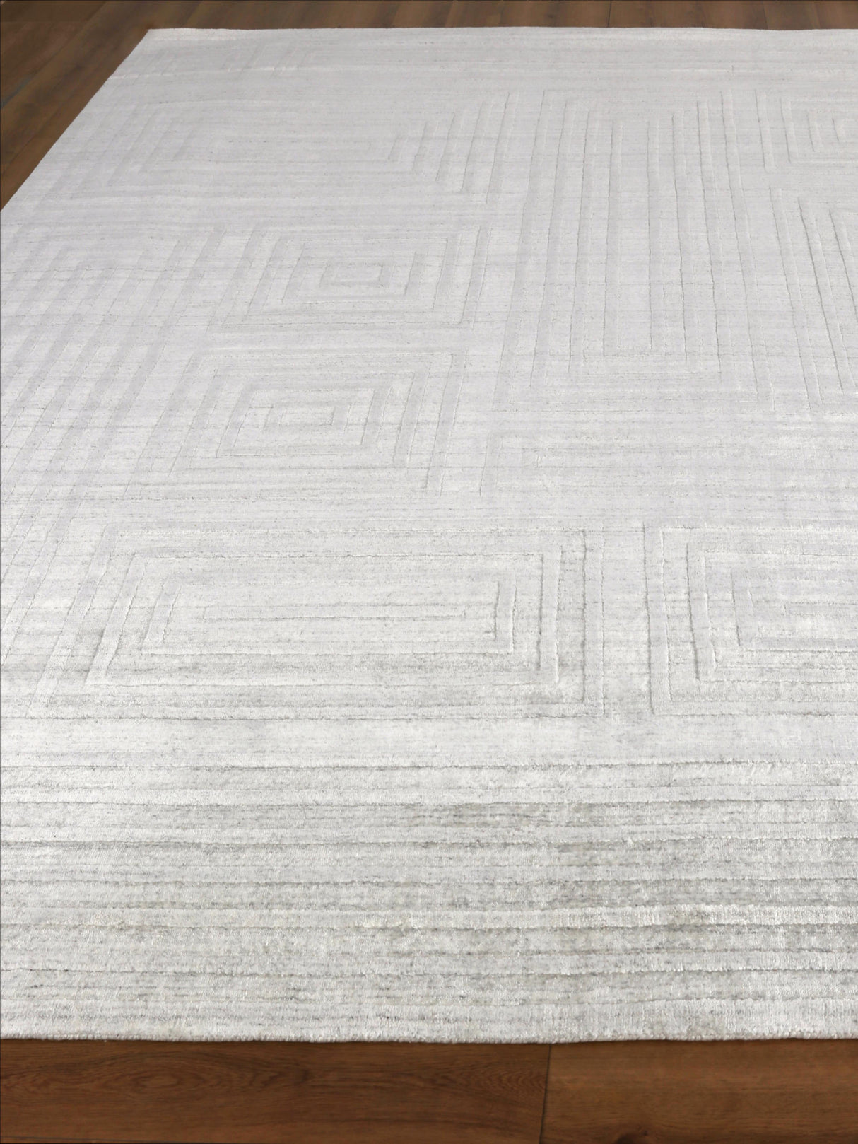 Exquisite Rugs Castelli Hand-loomed Bamboo Silk/Wool 4351 Ivory 12' x 9' Area Rug