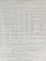 Exquisite Rugs Castelli Hand-loomed Bamboo Silk/Wool 4351 Ivory 9' x 12' Area Rug