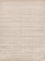 Exquisite Castelli Hand-loomed Bamboo Silk/Wool Light Beige Area Rug 10.0'X14.0' Rug