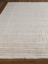 Exquisite Rugs Castelli Hand-loomed Bamboo Silk/Wool 4352 Light Beige 14' x 18' Area Rug