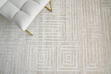 Exquisite Rugs Castelli Hand-loomed Bamboo Silk/Wool 4352 Light Beige 9' x 6' Area Rug