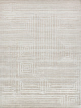 Exquisite Rugs Castelli Hand-loomed Bamboo Silk/Wool 4352 Light Beige 6' x 9' Area Rug