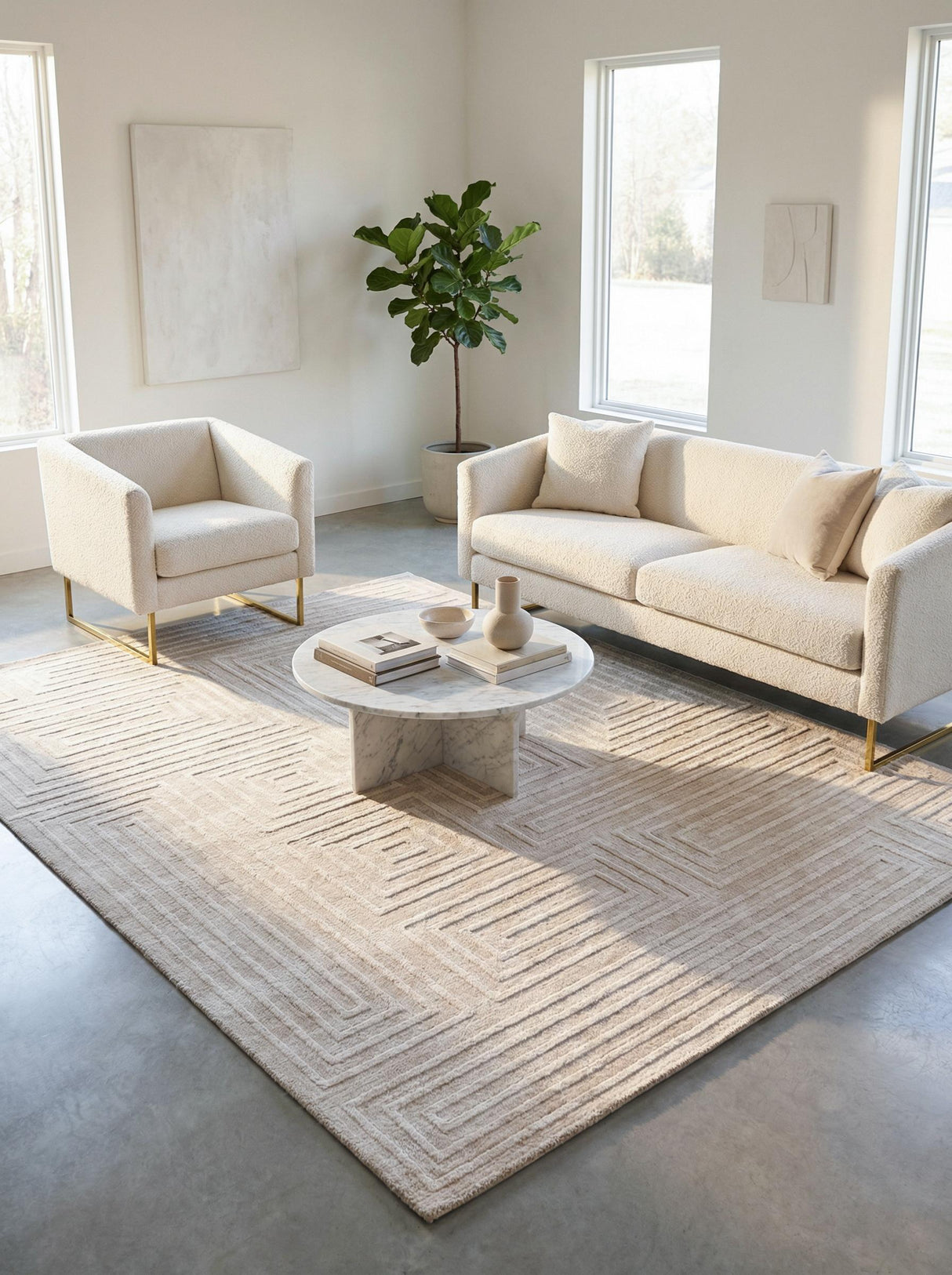 Exquisite Rugs Castelli Hand-loomed Bamboo Silk/Wool 4352 Light Beige 10' x 8' Area Rug