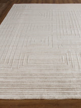 Exquisite Rugs Castelli Hand-loomed Bamboo Silk/Wool 4352 Light Beige 10' x 8' Area Rug