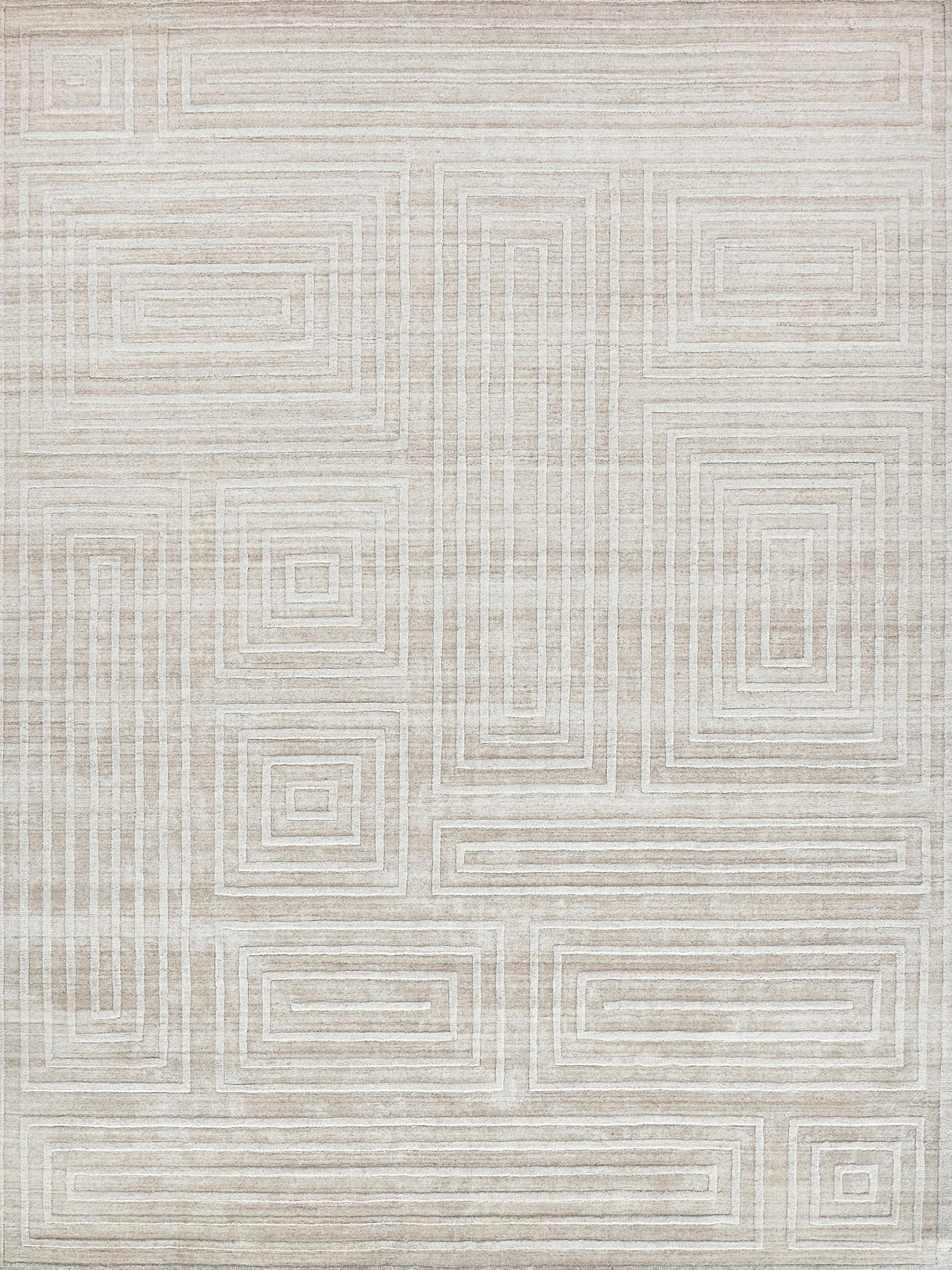 Exquisite Rugs Castelli Hand-loomed Bamboo Silk/Wool 4352 Light Beige 9' x 12' Area Rug