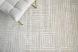 Exquisite Rugs Castelli Hand-loomed Bamboo Silk/Wool 4352 Light Beige 9' x 12' Area Rug