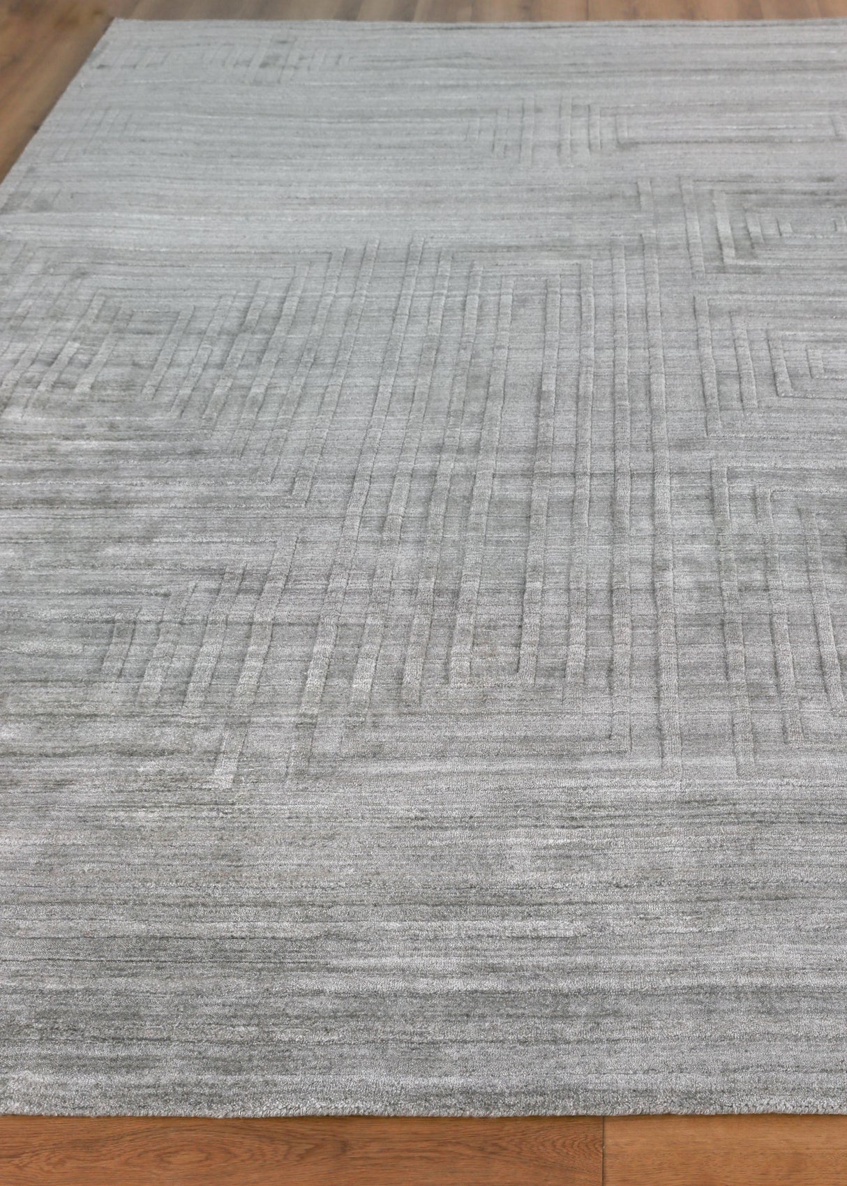 Exquisite Rugs Castelli Hand-loomed Bamboo Silk/Wool 4353 Gray 8' x 10' Area Rug