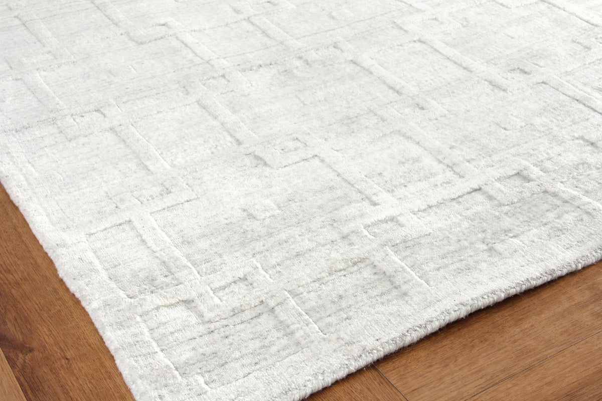 Exquisite Rugs Castelli Hand-loomed Bamboo Silk/Wool 4354 Ivory 10' x 8' Area Rug