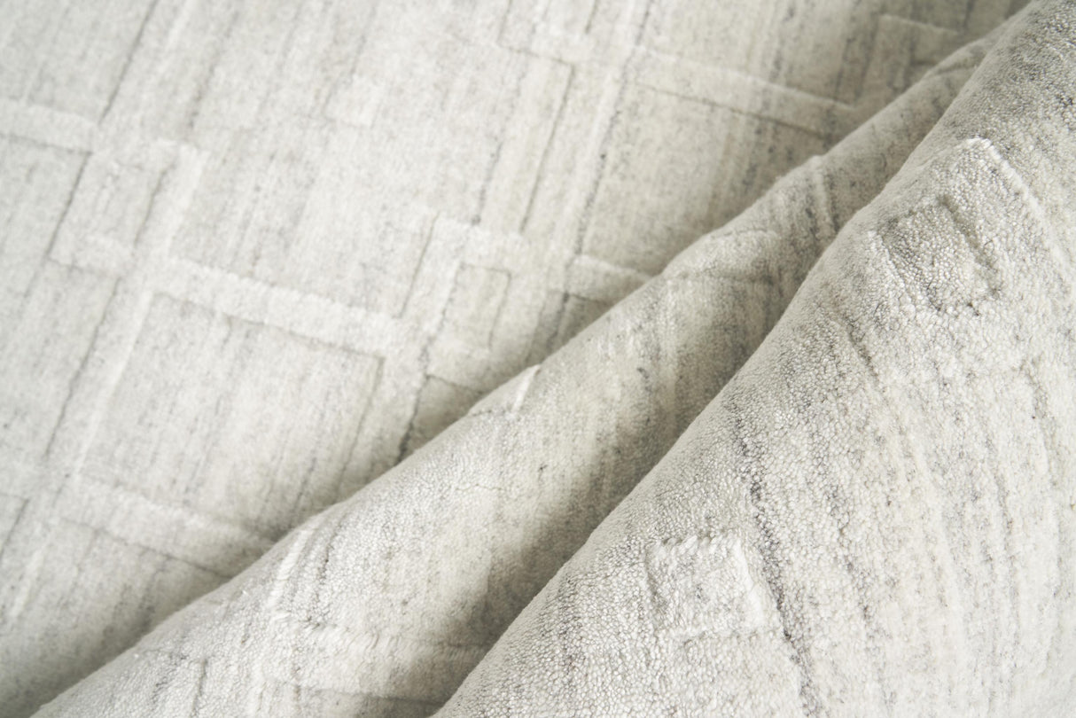 Exquisite Rugs Castelli Hand-loomed Bamboo Silk/Wool 4354 Ivory 12' x 9' Area Rug