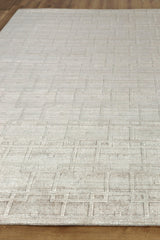 Exquisite Rugs Castelli Hand-loomed Bamboo Silk/Wool 4355 Light Beige 9' x 12' Area Rug