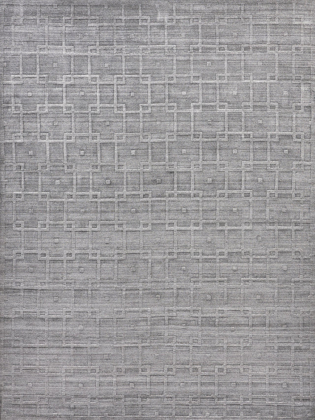 Exquisite Rugs Castelli Hand-loomed Bamboo Silk/Wool 4356 Gray 12' x 15' Area Rug