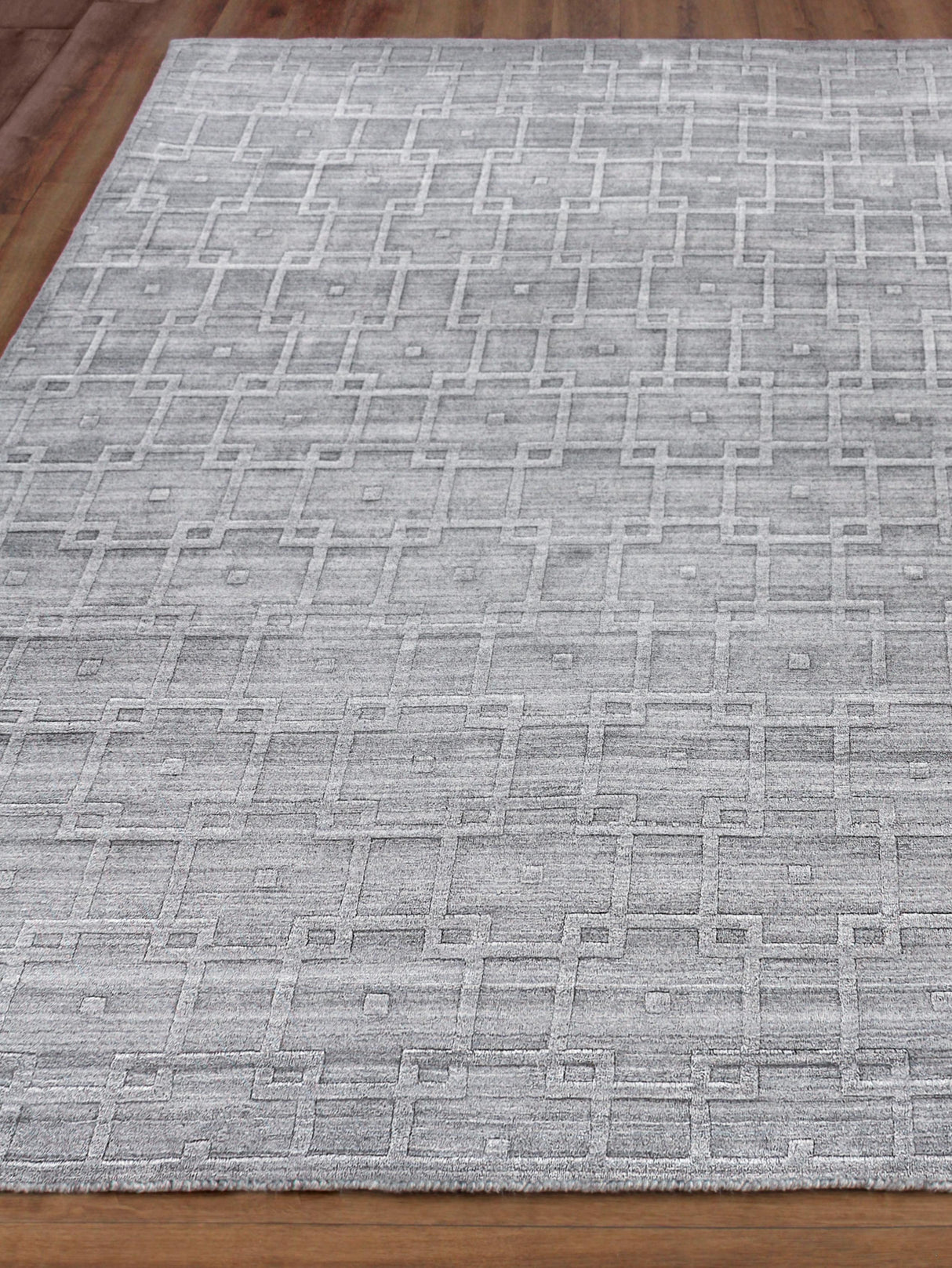 Exquisite Rugs Castelli Hand-loomed Bamboo Silk/Wool 4356 Gray 14' x 18' Area Rug