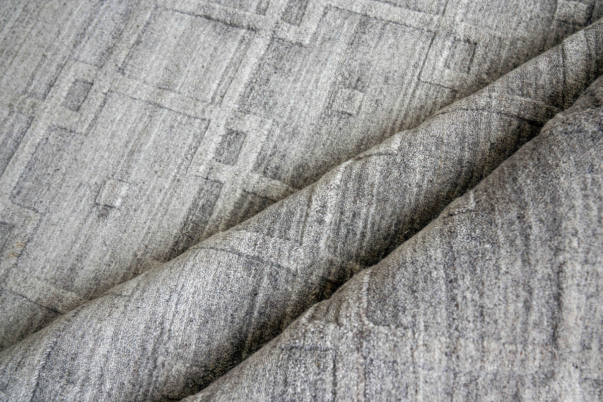 Exquisite Rugs Castelli Hand-loomed Bamboo Silk/Wool 4356 Gray 9' x 12' Area Rug