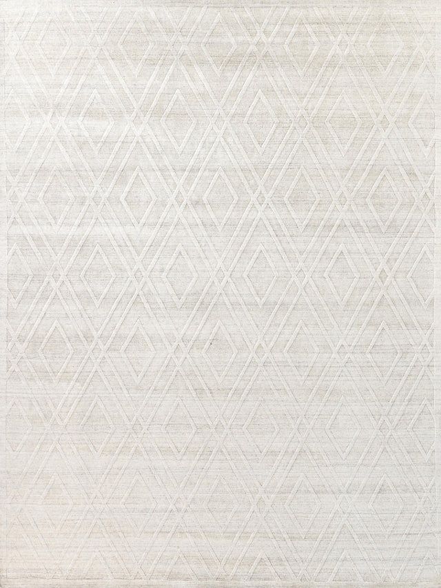 Exquisite Rugs Castelli Hand-loomed Bamboo Silk/Wool 4357 Ivory 10' x 14' Area Rug