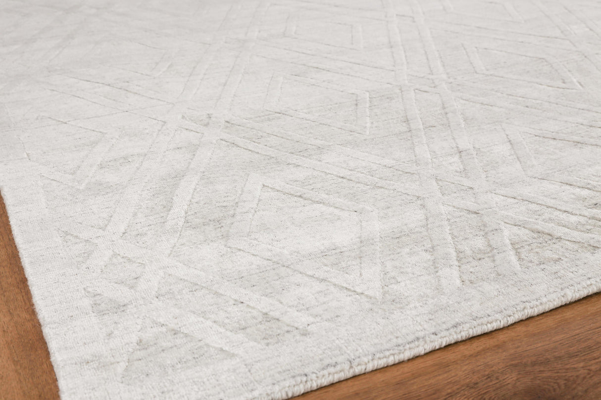 Exquisite Rugs Castelli Hand-loomed Bamboo Silk/Wool 4357 Ivory 10' x 14' Area Rug