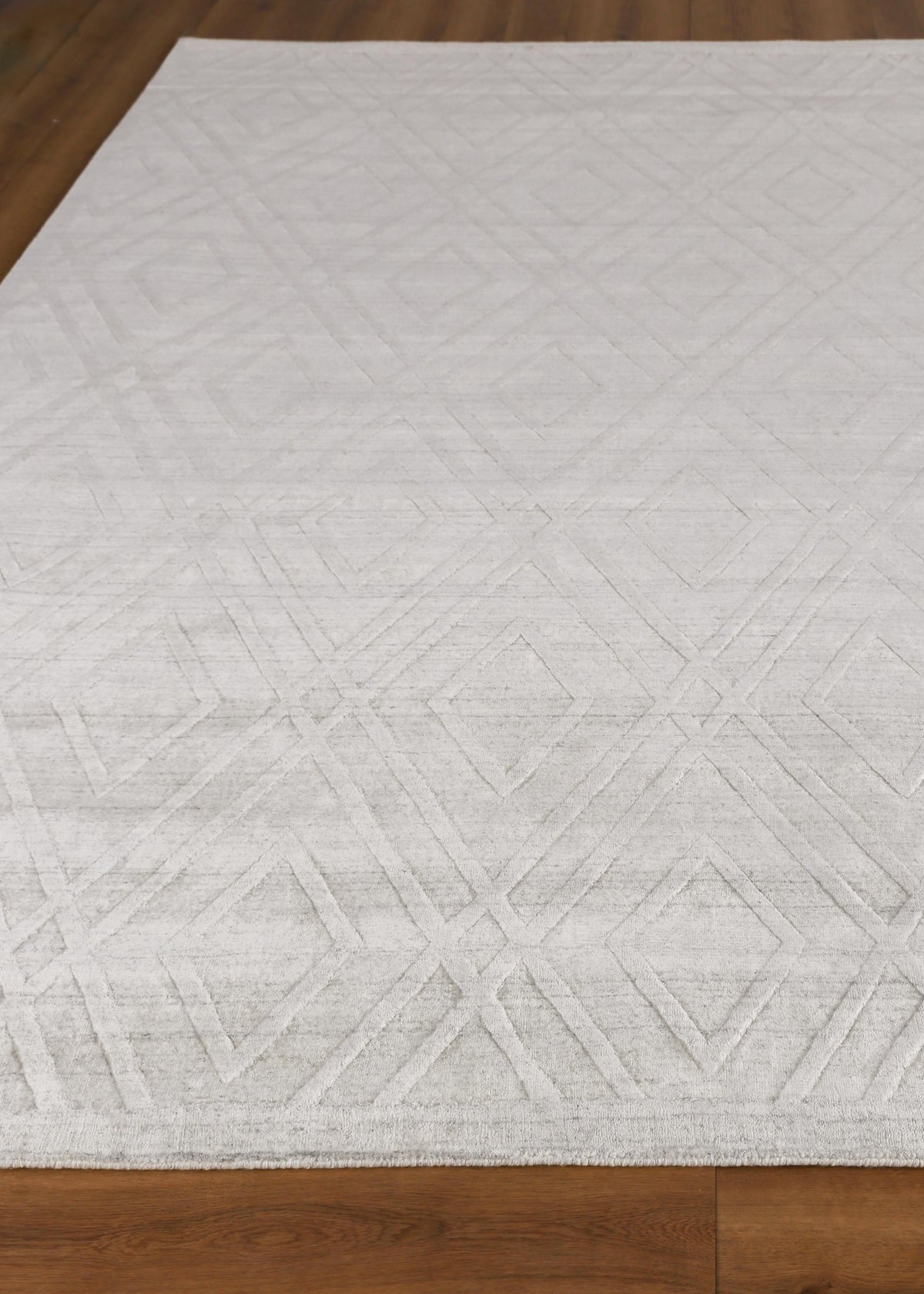 Exquisite Rugs Castelli Hand-loomed Bamboo Silk/Wool 4357 Ivory 10' x 14' Area Rug