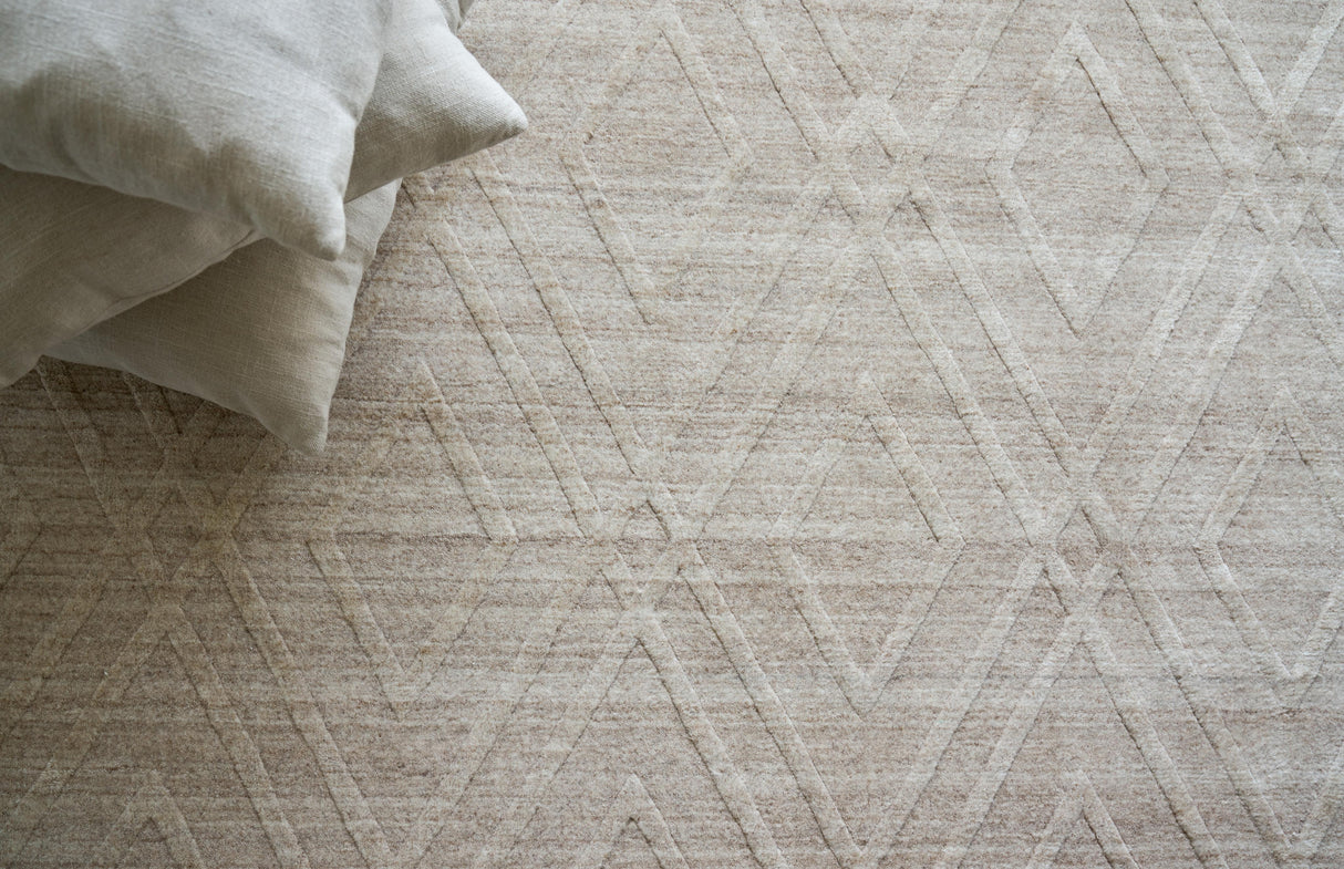 Exquisite Rugs Castelli Hand-loomed Bamboo Silk/Wool 4358 Light Beige 12' x 15' Area Rug