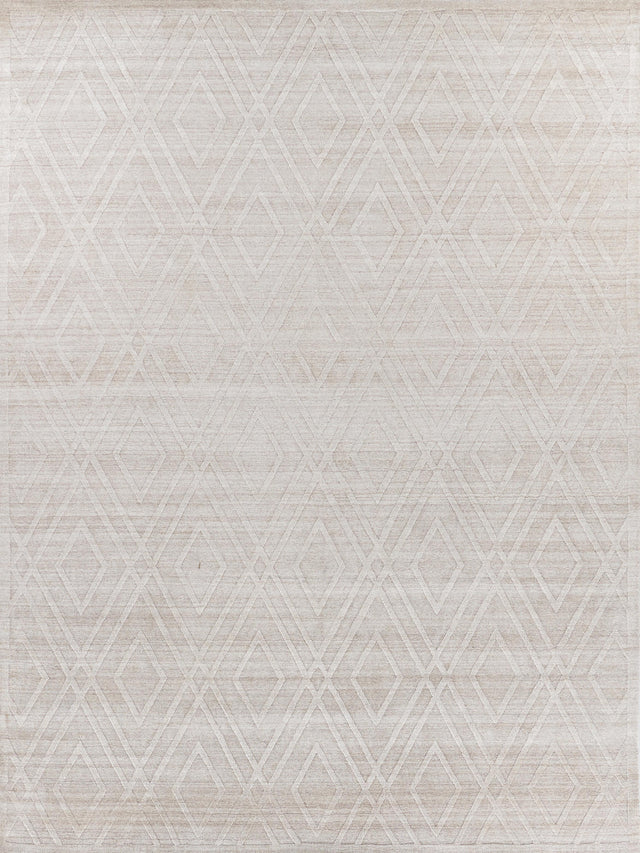 Exquisite Rugs Castelli Hand-loomed Bamboo Silk/Wool 4358 Light Beige 6' x 9' Area Rug