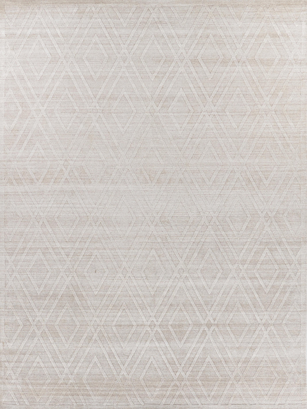 Exquisite Rugs Castelli Hand-loomed Bamboo Silk/Wool 4358 Light Beige 9' x 12' Area Rug