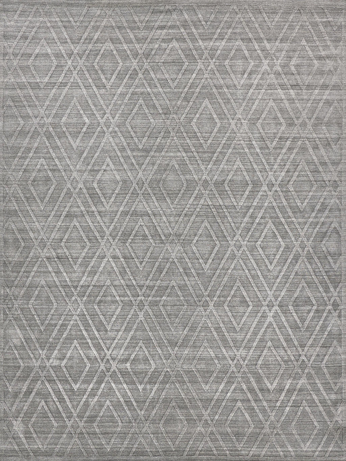 Exquisite Castelli Hand-loomed Bamboo Silk/Wool Gray Area Rug 10.0'X14.0' Rug