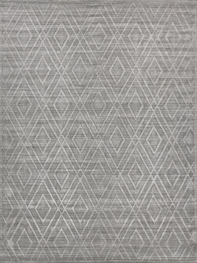 Exquisite Rugs Castelli Hand-loomed Bamboo Silk/Wool 4359 Gray 9' x 12' Area Rug